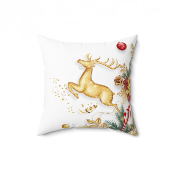 Spun Polyester Square Pillow Reindeer 