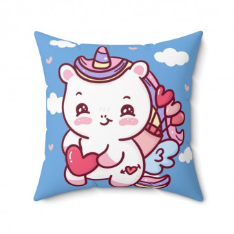 Spun Polyester Square Pillow Unicorn 