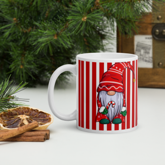White glossy mug Red Dwarf  Christmas