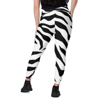 Leggings with pockets tiger decoration